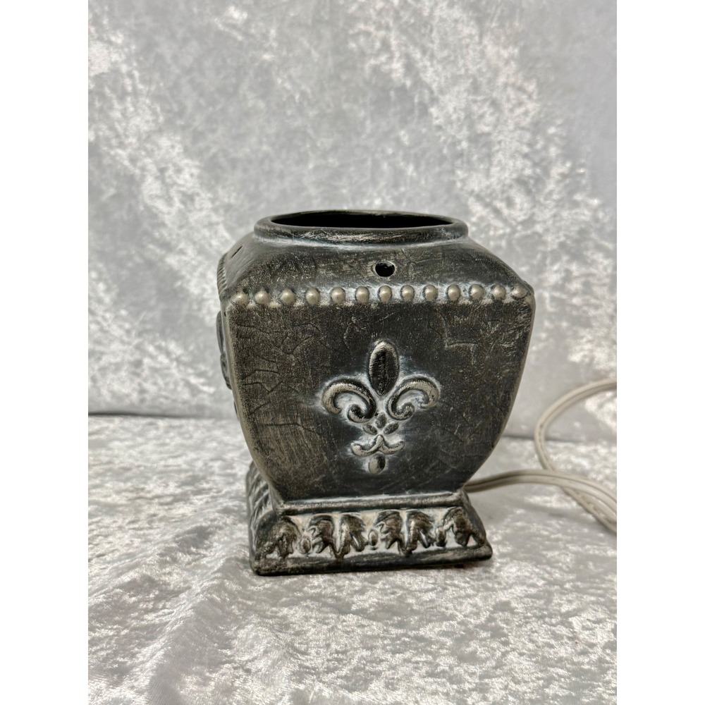 ScentSationals Fleur De Lis Electric Wax Warmer Distressed Pewter/Night Light
